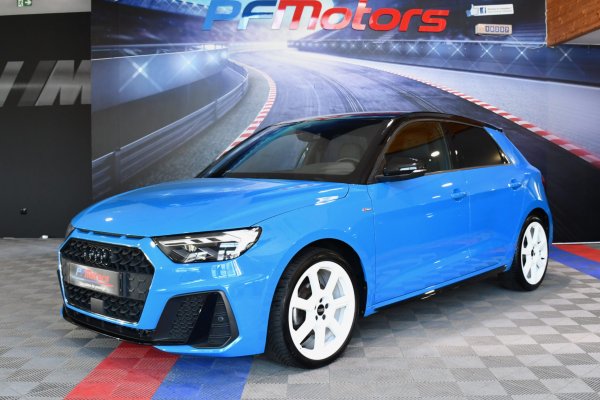 Audi A1 Sportback S-Line 35 TFSI 150 S-Tronic GPS Virtual ACC Car Play Caméra Induction Pré Sense Lane LED JA 18 Audi Sport Bleu TURBO – photo 1